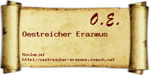Oestreicher Erazmus névjegykártya